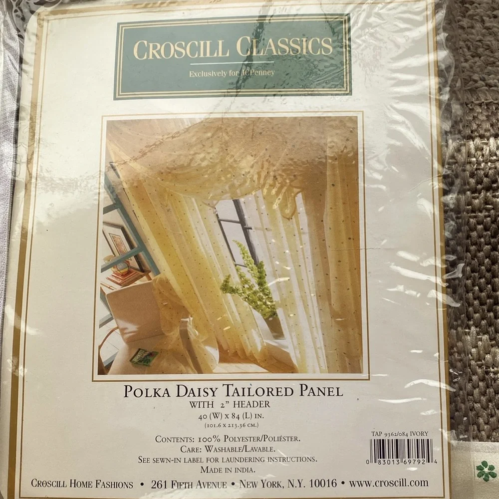 Croscill Polka Daisy Curtains 4 Panel Set 40x84 Floral Daisy Window Drapes